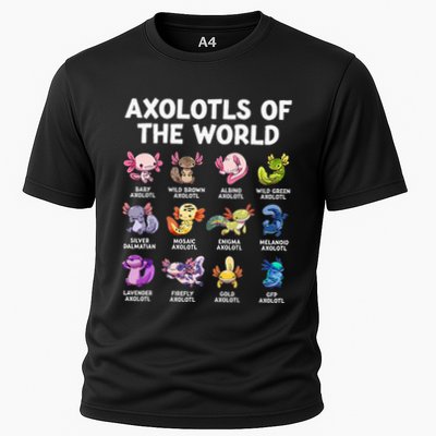 Axolotls Of The World Kawaii Types Of Axolotl Fish Amphibian Performance Shirt