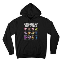 Axolotls Of The World Kawaii Types Of Axolotl Fish Amphibian Hoodie