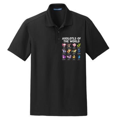 Axolotls Of The World Kawaii Types Of Axolotl Fish Amphibian Dry Zone Grid Polo