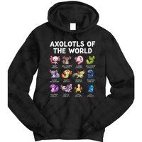 Axolotls Of The World Kawaii Types Of Axolotl Fish Amphibian Tie Dye Hoodie