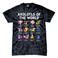 Axolotls Of The World Kawaii Types Of Axolotl Fish Amphibian Tie-Dye T-Shirt