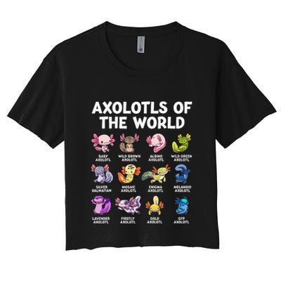 Axolotls Of The World Kawaii Types Of Axolotl Fish Amphibian Crop Top