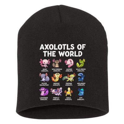 Axolotls Of The World Kawaii Types Of Axolotl Fish Amphibian Short Acrylic Beanie