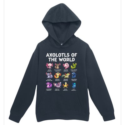 Axolotls Of The World Kawaii Types Of Axolotl Fish Amphibian Urban Pullover Hoodie