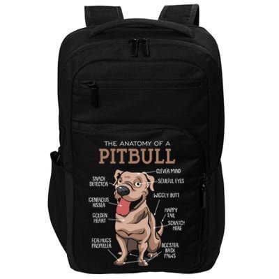 Anatomy Of The Pitbull Gift Pit Bull Bulldogs And Terriers Impact Tech Backpack