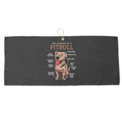 Anatomy Of The Pitbull Gift Pit Bull Bulldogs And Terriers Large Microfiber Waffle Golf Towel