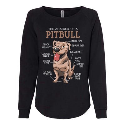 Anatomy Of The Pitbull Gift Pit Bull Bulldogs And Terriers Womens California Wash Sweatshirt