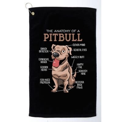 Anatomy Of The Pitbull Gift Pit Bull Bulldogs And Terriers Platinum Collection Golf Towel