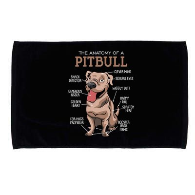 Anatomy Of The Pitbull Gift Pit Bull Bulldogs And Terriers Microfiber Hand Towel