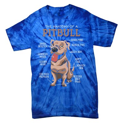 Anatomy Of The Pitbull Gift Pit Bull Bulldogs And Terriers Tie-Dye T-Shirt