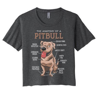 Anatomy Of The Pitbull Gift Pit Bull Bulldogs And Terriers Women's Crop Top Tee