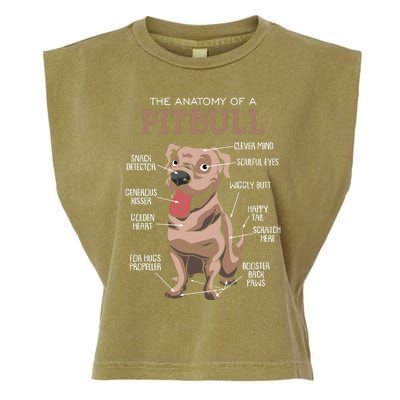 Anatomy Of The Pitbull Gift Pit Bull Bulldogs And Terriers Garment-Dyed Women's Muscle Tee