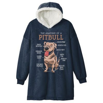 Anatomy Of The Pitbull Gift Pit Bull Bulldogs And Terriers Hooded Wearable Blanket