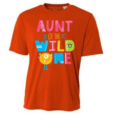 Aunt Of The Wild One Year Old First Birthday Meaningful Gift Cooling Performance Crew T-Shirt