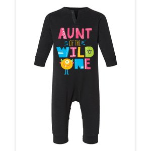 Aunt Of The Wild One Year Old First Birthday Meaningful Gift Infant Fleece One Piece