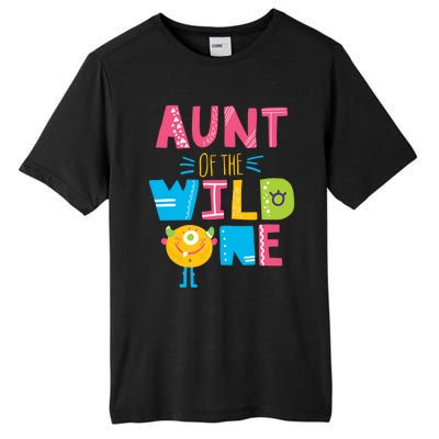 Aunt Of The Wild One Year Old First Birthday Meaningful Gift Tall Fusion ChromaSoft Performance T-Shirt