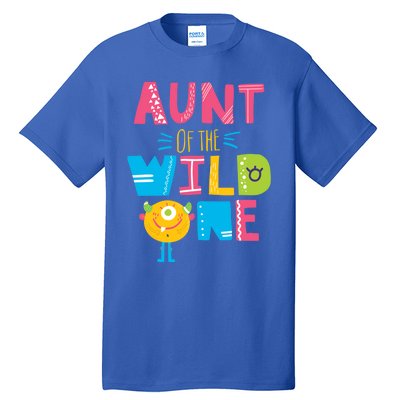 Aunt Of The Wild One Year Old First Birthday Meaningful Gift Tall T-Shirt