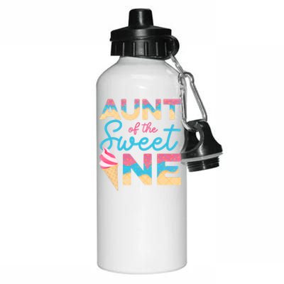 Aunt Of The Sweet One Ice Cream 1st First Family Birthday Gift Aluminum Water Bottle