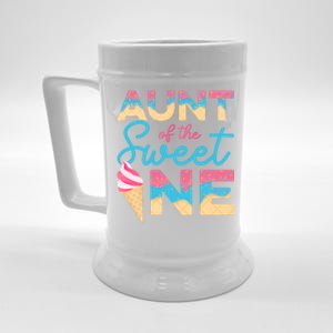 Aunt Of The Sweet One Ice Cream 1st First Family Birthday Gift Beer Stein