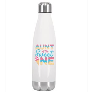 Aunt Of The Sweet One Ice Cream 1st First Family Birthday Gift Stainless Steel Insulated Water Bottle