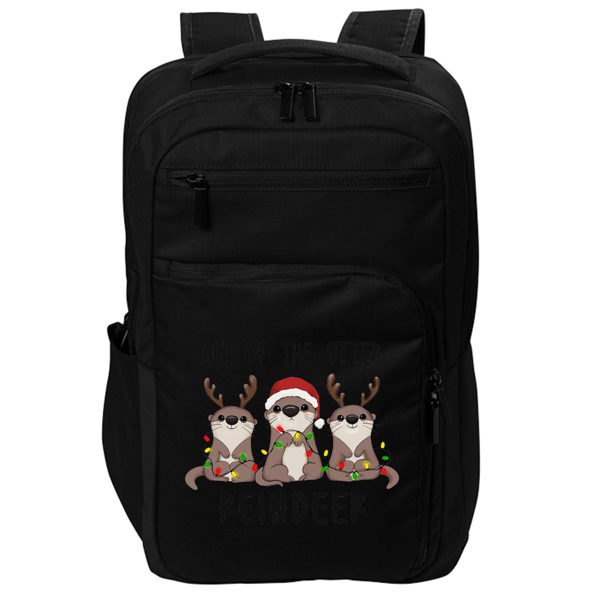 All of the Otter Reindeer Cute Christmas Animal Otter Pun Impact Tech Backpack