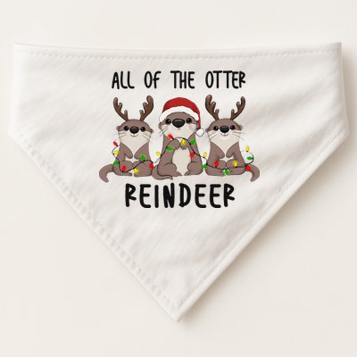 All of the Otter Reindeer Cute Christmas Animal Otter Pun USA-Made Doggie Bandana