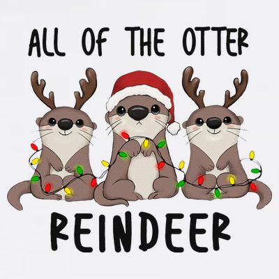 All of the Otter Reindeer Cute Christmas Animal Otter Pun T-Shirt