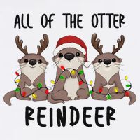 All of the Otter Reindeer Cute Christmas Animal Otter Pun 11oz C Handle Ceramic Mug