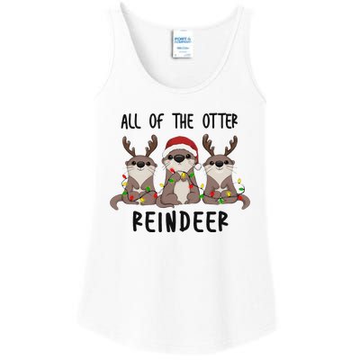 All of the Otter Reindeer Cute Christmas Animal Otter Pun Ladies Essential Tank