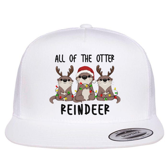 All of the Otter Reindeer Cute Christmas Animal Otter Pun Flatbill Hat