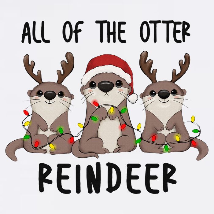 All of the Otter Reindeer Cute Christmas Animal Otter Pun Flatbill Hat