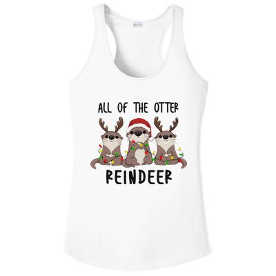 All of the Otter Reindeer Cute Christmas Animal Otter Pun Ladies PosiCharge Competitor Racerback Tank