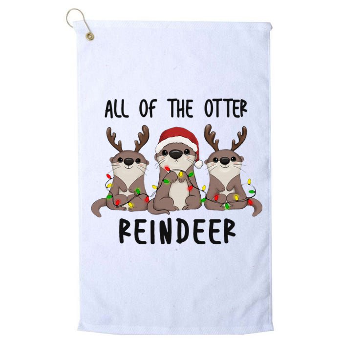 All of the Otter Reindeer Cute Christmas Animal Otter Pun Platinum Collection Golf Towel