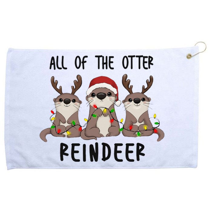 All of the Otter Reindeer Cute Christmas Animal Otter Pun Grommeted Golf Towel