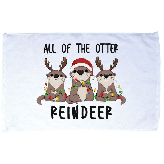 All of the Otter Reindeer Cute Christmas Animal Otter Pun Microfiber Hand Towel