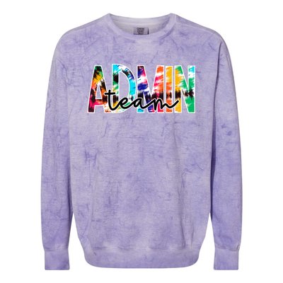 Admin Office Team Back To School Matching Group Squad Colorblast Crewneck Sweatshirt