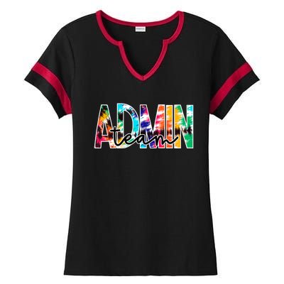 Admin Office Team Back To School Matching Group Squad Ladies Halftime Notch Neck Tee