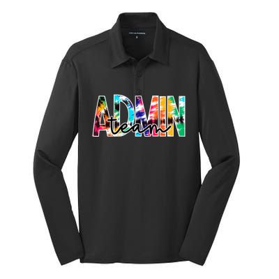 Admin Office Team Back To School Matching Group Squad Silk Touch Performance Long Sleeve Polo