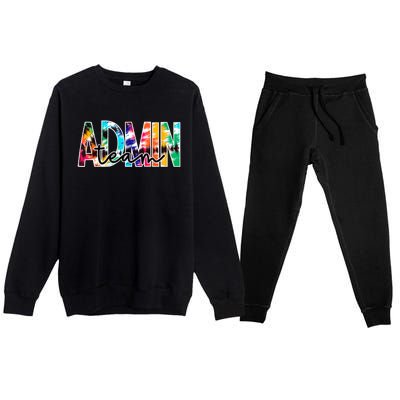 Admin Office Team Back To School Matching Group Squad Premium Crewneck Sweatsuit Set