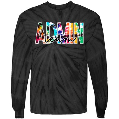 Admin Office Team Back To School Matching Group Squad Tie-Dye Long Sleeve Shirt