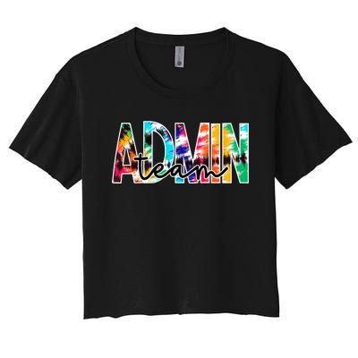 Admin Office Team Back To School Matching Group Squad Women's Crop Top Tee