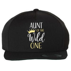 Aunt Of The Wild One First Birthday Matching Family Funny Gift Wool Snapback Cap