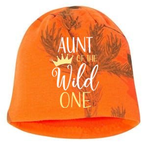 Aunt Of The Wild One First Birthday Matching Family Funny Gift Kati - Camo Knit Beanie