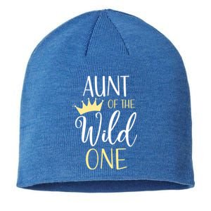 Aunt Of The Wild One First Birthday Matching Family Funny Gift Sustainable Beanie