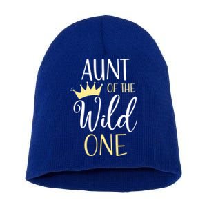 Aunt Of The Wild One First Birthday Matching Family Funny Gift Short Acrylic Beanie