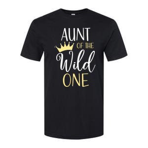 Aunt Of The Wild One First Birthday Matching Family Funny Gift Softstyle CVC T-Shirt