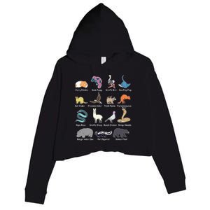 Animals Of The World Rare Exotic Animals Funny Memes Gift Crop Fleece Hoodie