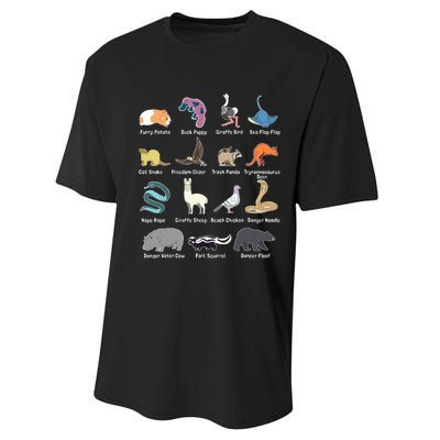 Animals Of The World Rare Exotic Animals Funny Memes Gift Performance Sprint T-Shirt