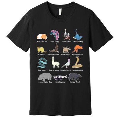 Animals Of The World Rare Exotic Animals Funny Memes Gift Premium T-Shirt