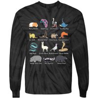 Animals Of The World Rare Exotic Animals Funny Memes Gift Tie-Dye Long Sleeve Shirt